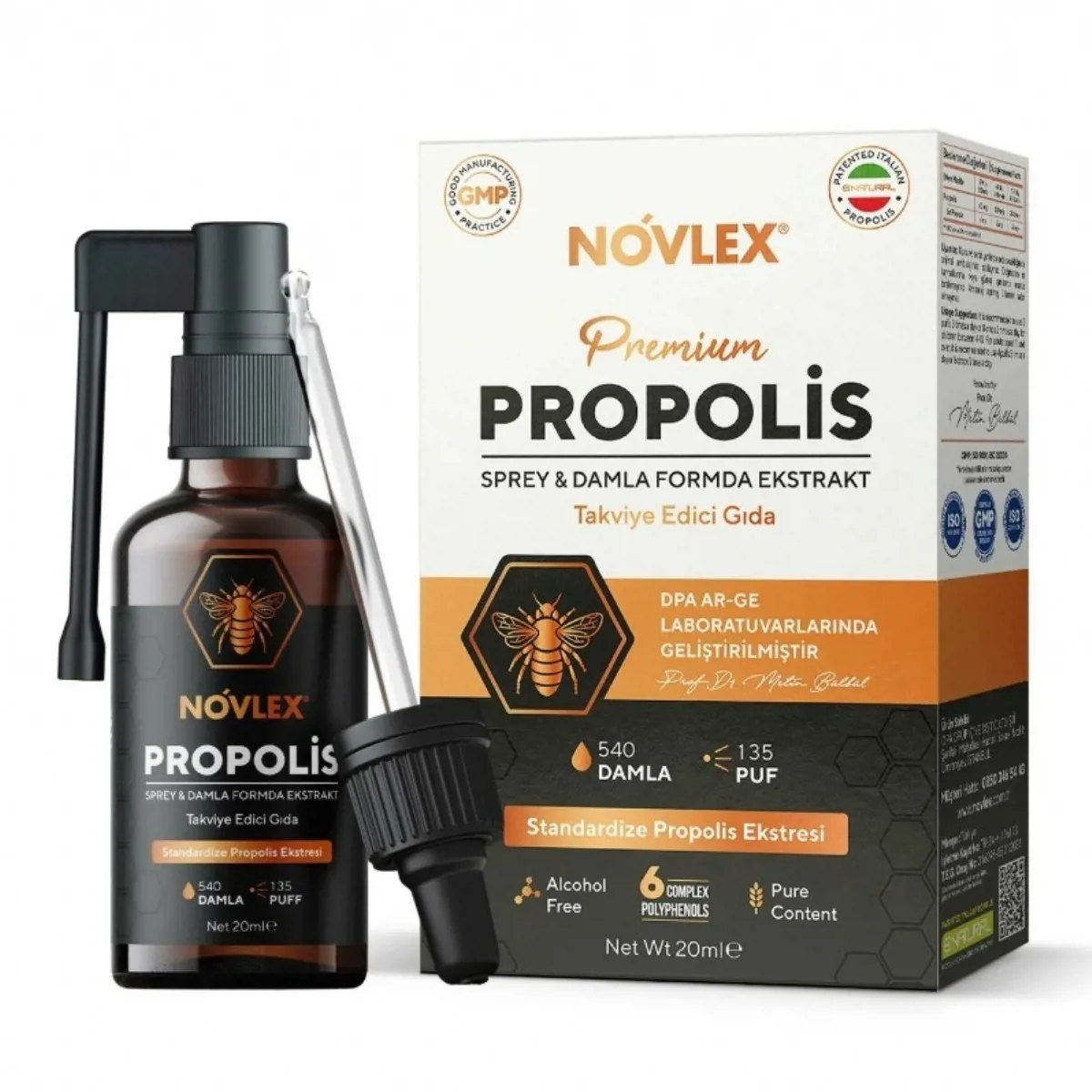 Su Bazlı Propolis Nane Aromalı Sprey & Damla Takviye Edici Gıda 20ml - Ürün Görseli 1