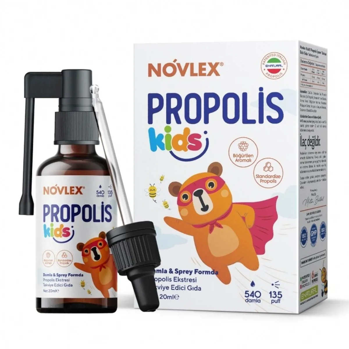Su Bazlı Propolis Kids Ekstrakt Böğürtlen Aromalı Sprey & Damla Takviye Edici Gıda 20ml - Ürün Görseli 1
