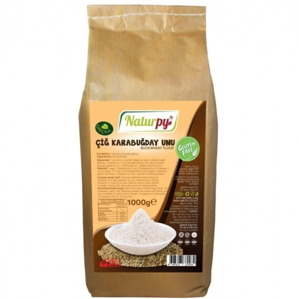 Glutensiz Çiğ Karabuğday Unu 1000 gr (Greçka) - NATURPY - Ürün Görseli 1