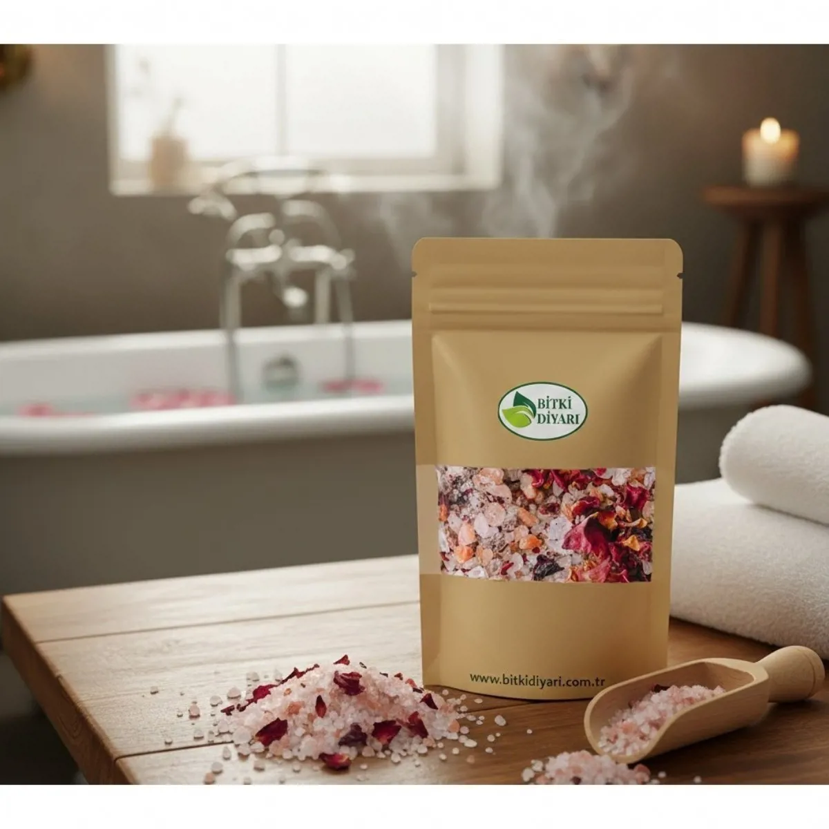 Banyo Tuzu Güllü Rahatlatıcı 500gr - BİTKİ DİYARI - Ürün Görseli 1