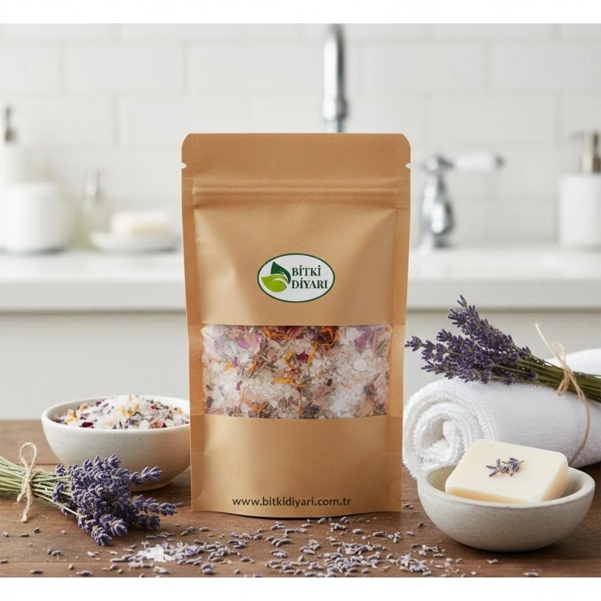 Banyo Tuzu Lavantalı Aynısefalı Arındırıcı Canlandırıcı 500gr - BİTKİ DİYARI - Ürün Görseli 1