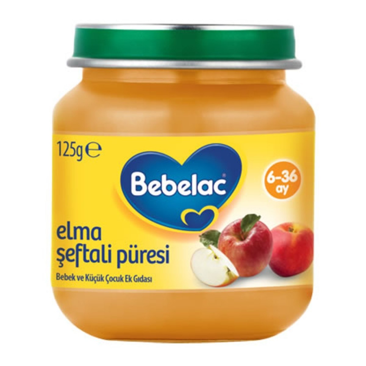 Bebelac Kavanoz Şeftali Elma Püresi 125 Gr