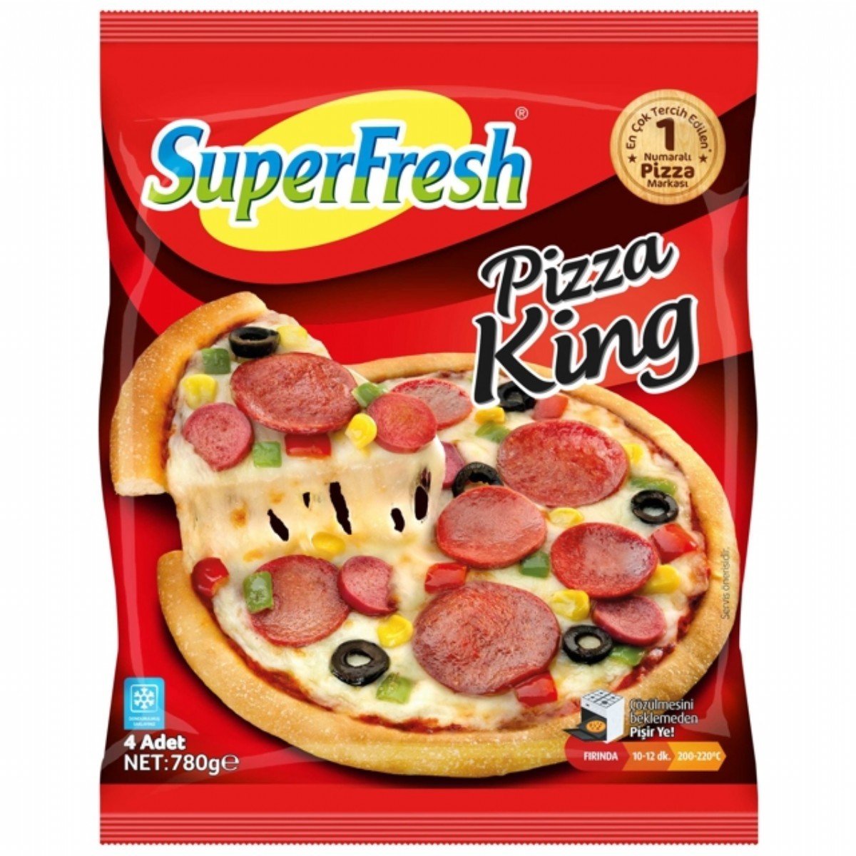Süperfresh Pizza 4 Lü King 780 Gr