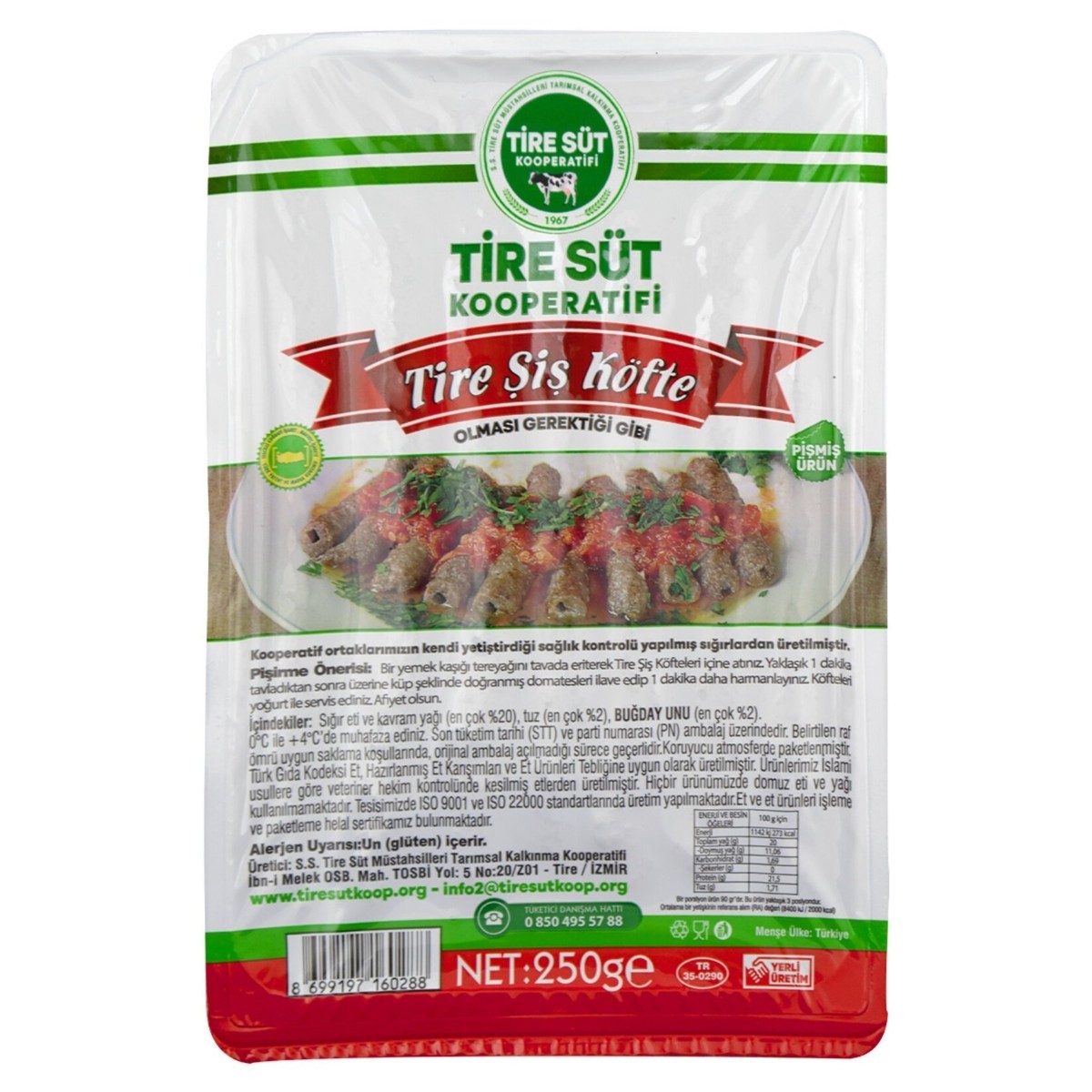 Tire Süt Kooperatifi Şiş Köfte 250 Gr