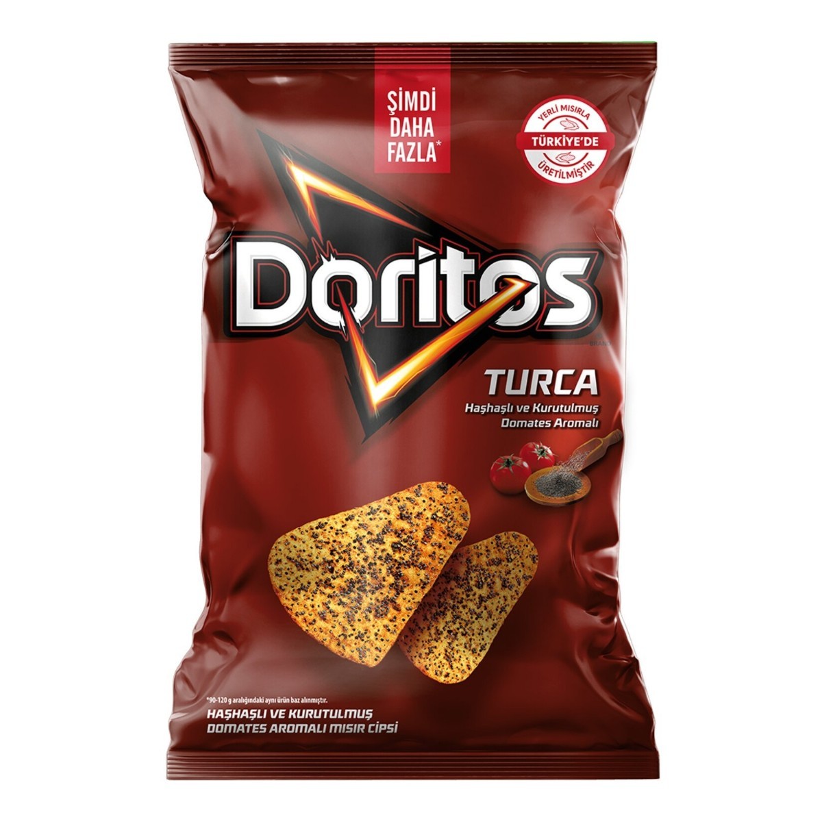 Doritos Turca Haşhaşlı ve Kurutulmuş Domates Aromalı Mısır Cipsi Süper Boy 130 Gr