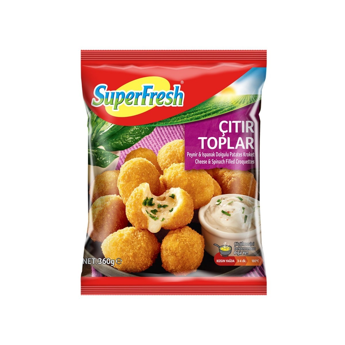 Superfresh Ispanaklı-Peynirli Çıtır Toplar 360 Gr