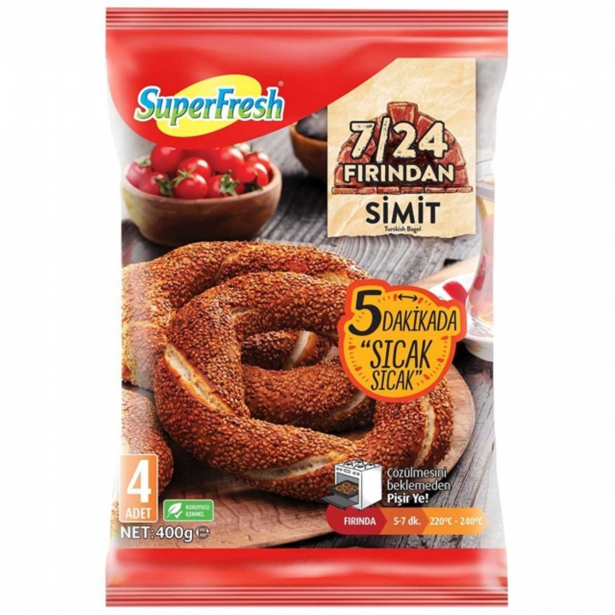 Superfresh 7/24 Fırından Donuk Simit 400 Gr