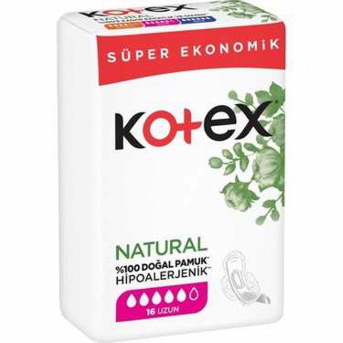 Kotex Natural Ultra Uzun Hijyenik Ped 16'lı