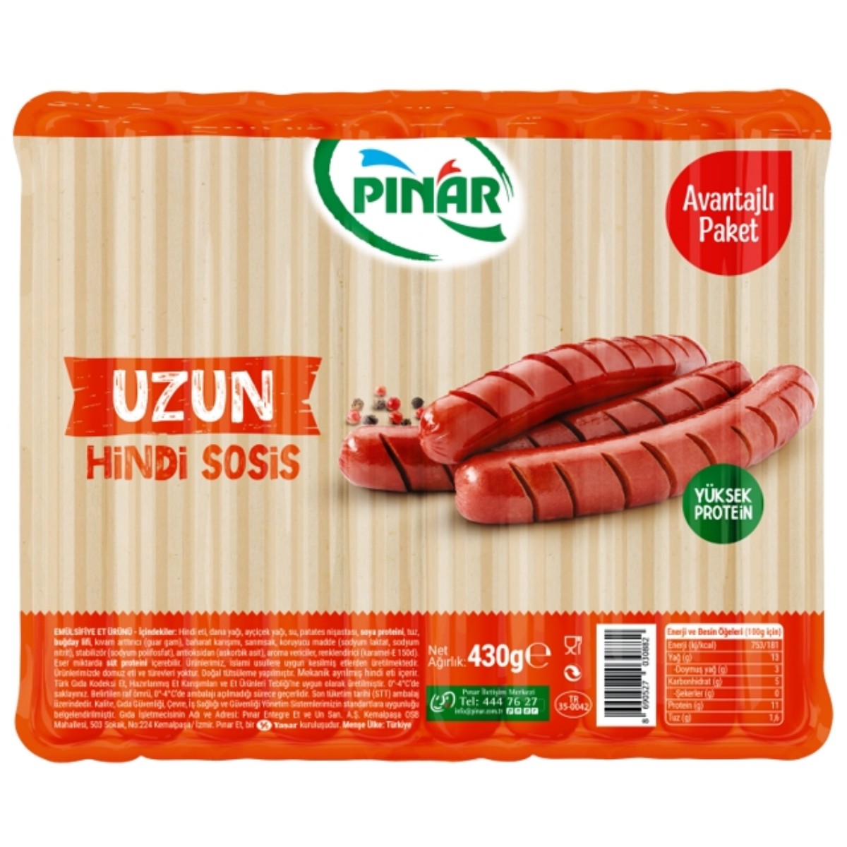 Pınar Hindi Sosis 430 Gr