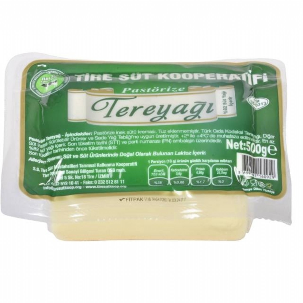 Tire Süt Kooperatifi Pastorize Tereyağı 500 Gr
