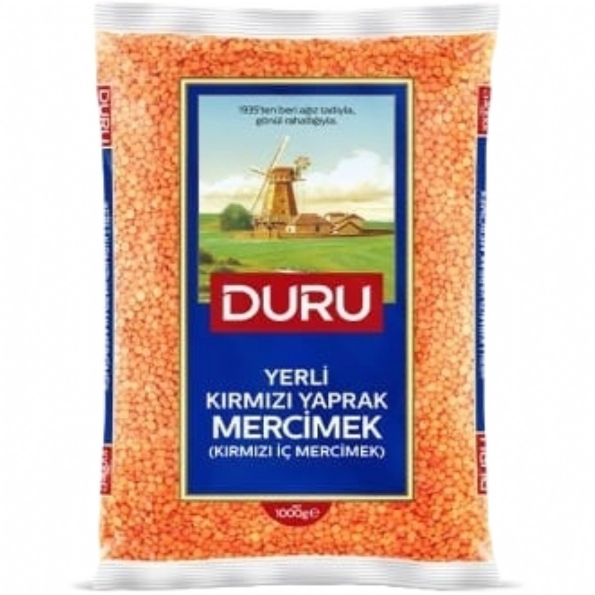 Duru Yerli Kırmızı Yaprak Mercimek 1 Kg
