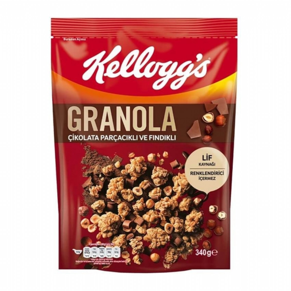 KELLOGGS GRANOLA ÇİKOLATA PARÇACIKLI 340 GR