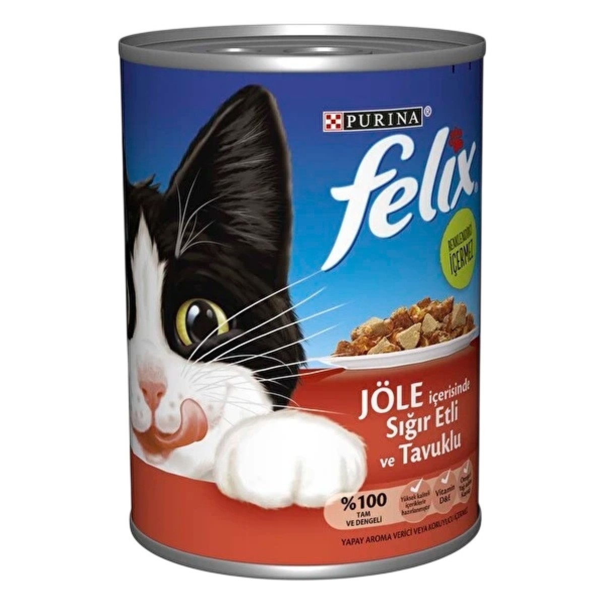 Felix Sığır Etli ve Tavuklu Konserve Kedi Maması 400 Gr