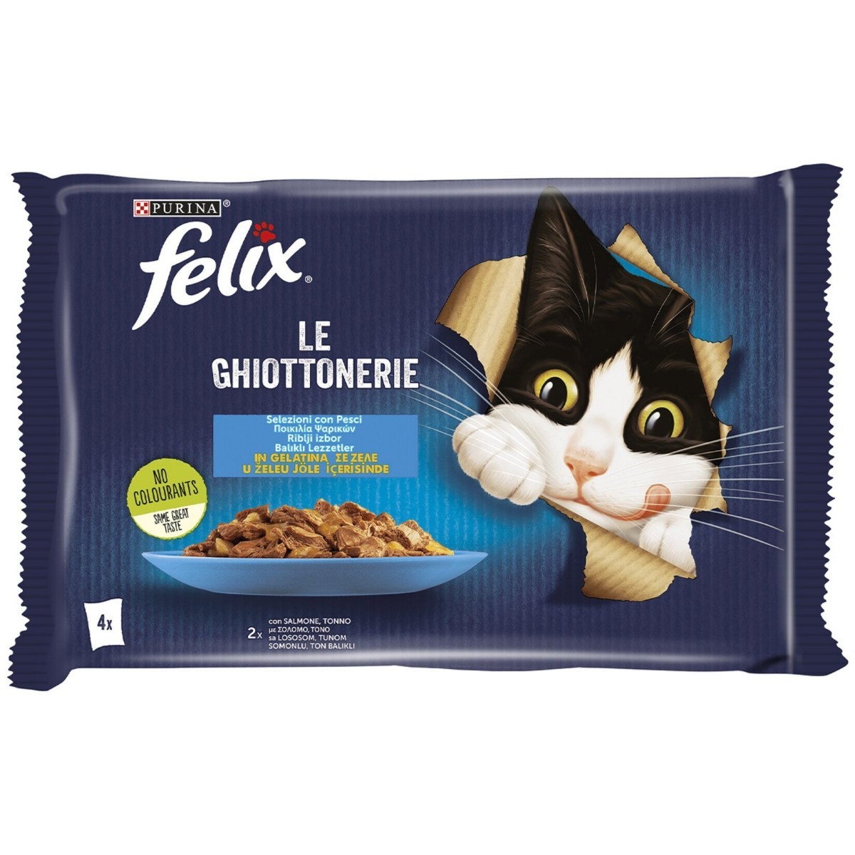 Felix Avantajlı Somonlu Ton Balıklı Yaş Kedi Maması 4x85 Gr