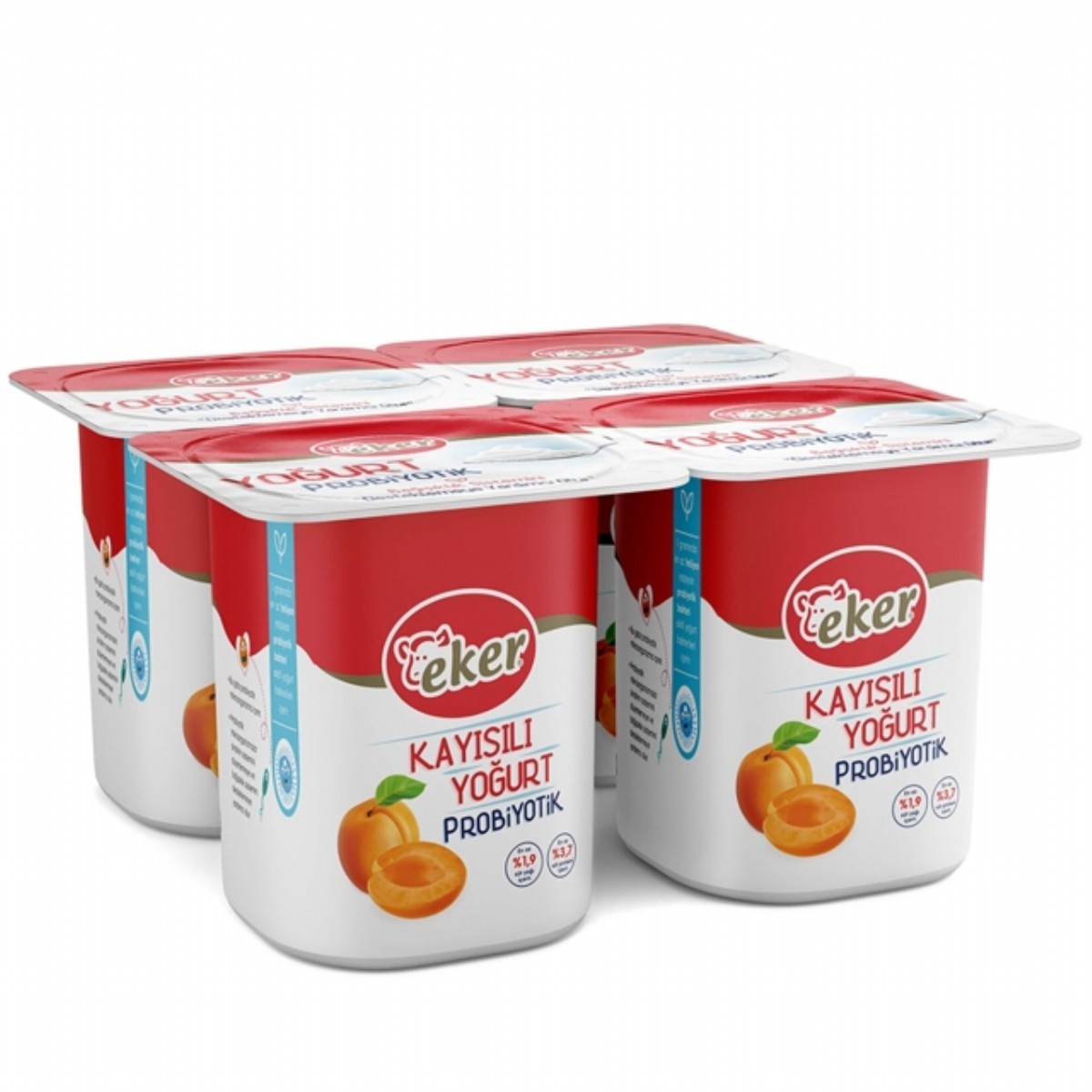 Eker Kayısılı Probiyotik Yoğurt 4X100 Gr