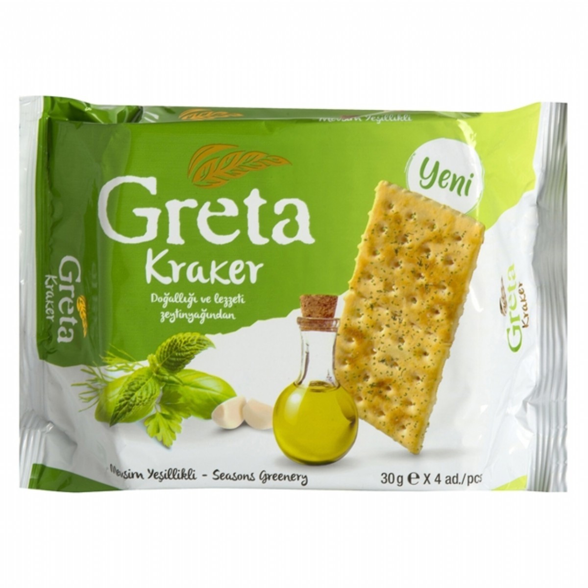 Greta Mevsim Yeşilliği Çeşnili Kraker 4'lü 120 Gr