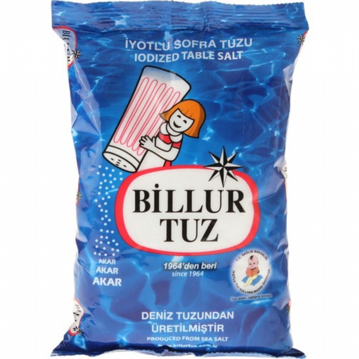 Billur Tuz Rafine İyotlu Sofra Tuzu 750 Gr