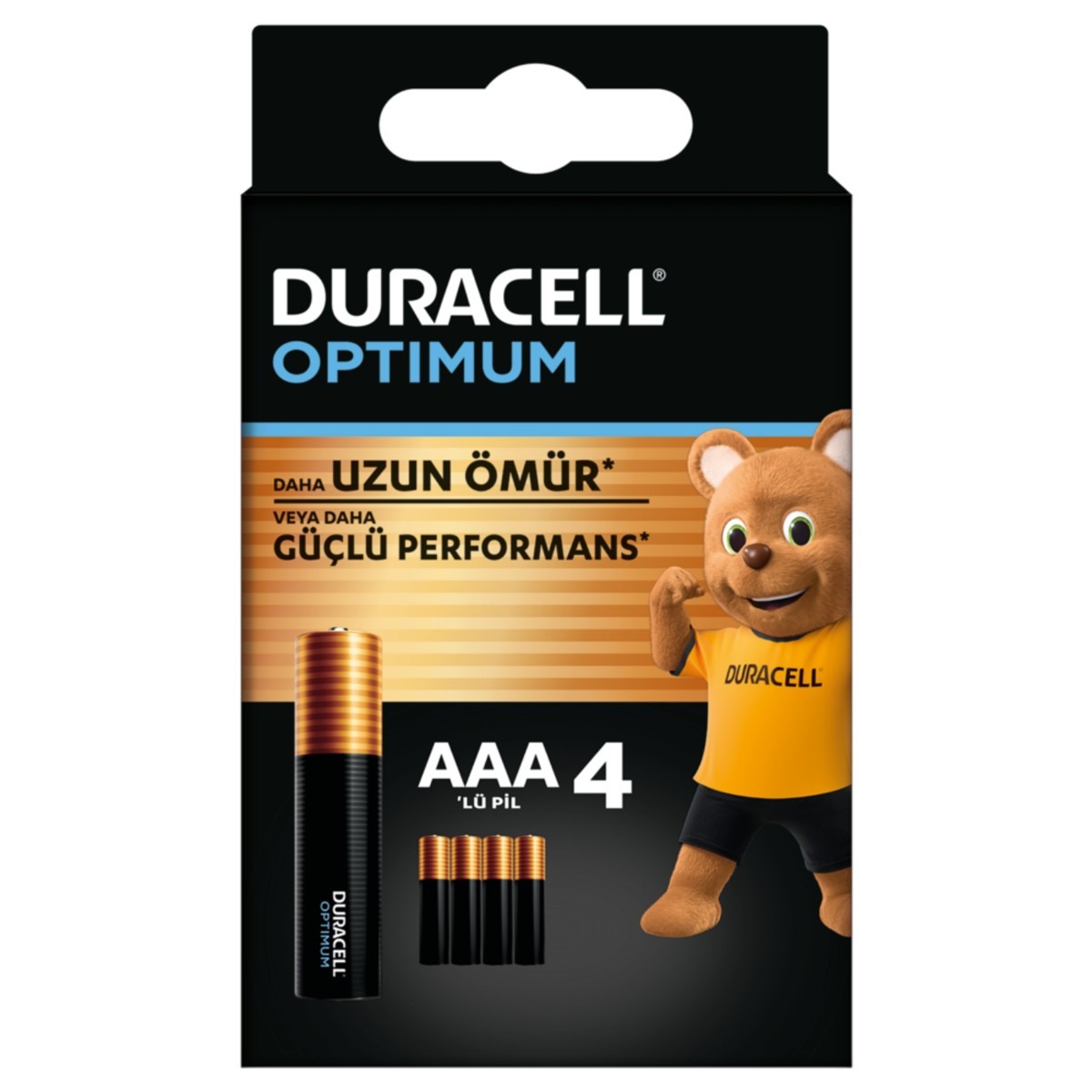 Duracell Optimum AAA Alkalin İnce Kalem Pil, 1,5V 4'lü