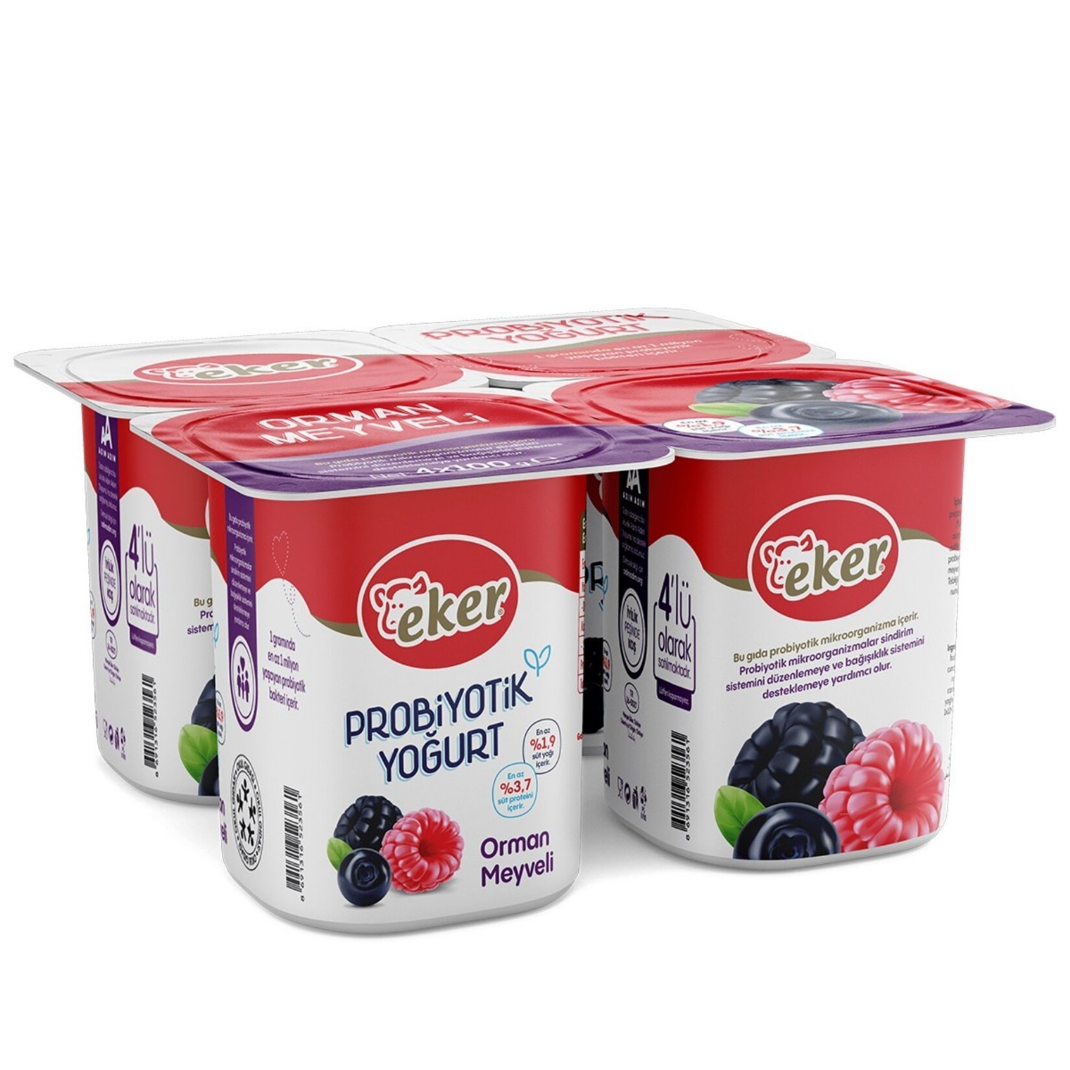 Eker Orman Meyveli Probiyotik Yoğurt 4x100 Gr