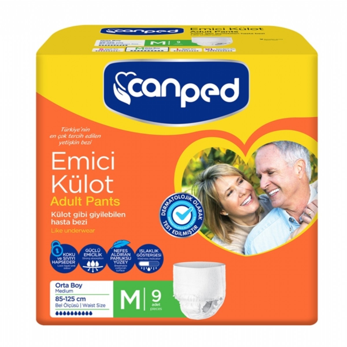 Canped Orta Boy Emici Külot 9'lu