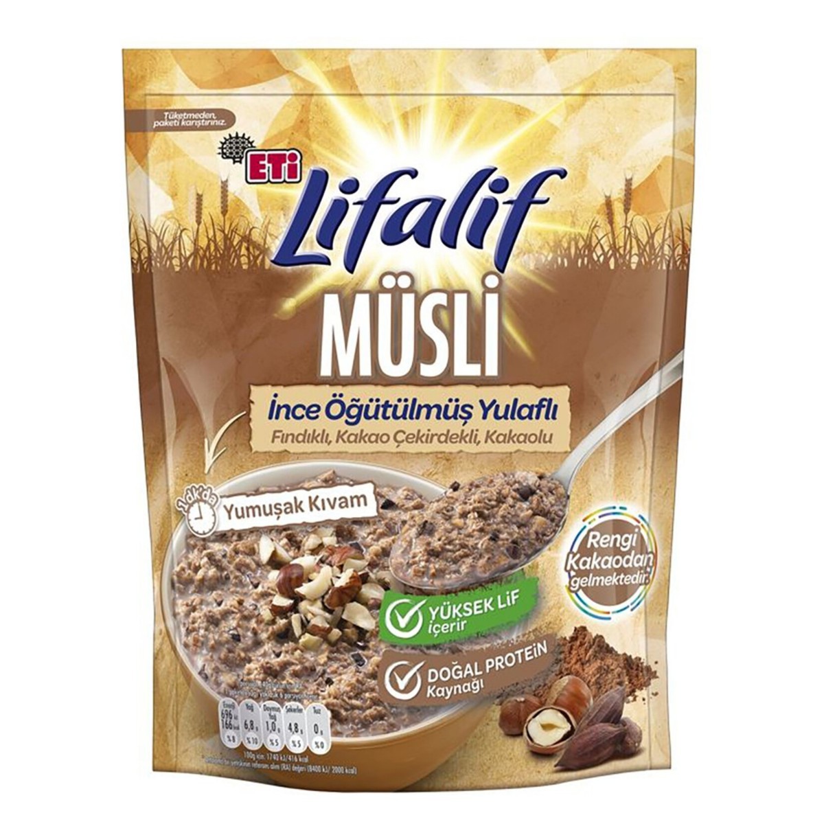 Eti Lifalif Kakaolu İnce Öğütülmüş Müsli 250 Gr
