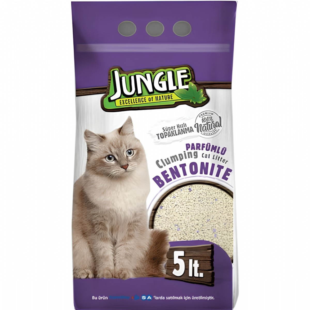 Jungle Bentonit İnce Parfümlü Kedi Kumu 5 Lt