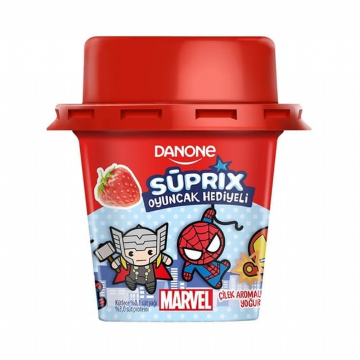 Danone Süprix Marvel Oyuncak Hediyeli Çilek Aromalı Yoğurt 90 Gr