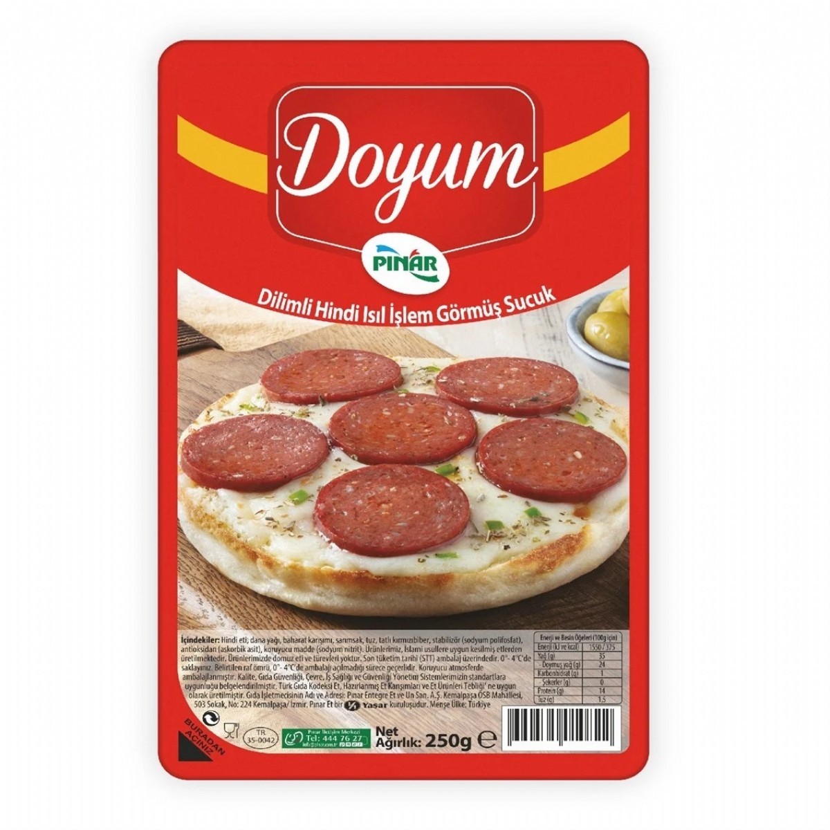 Pınar Doyum Dilimli Hindi Sucuk 250 Gr