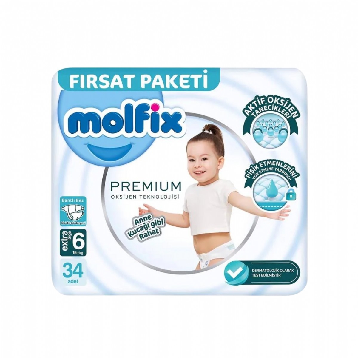 Molfix Extra Large 6 Numara 15+ Kg Bebek Bezi 34 Adet