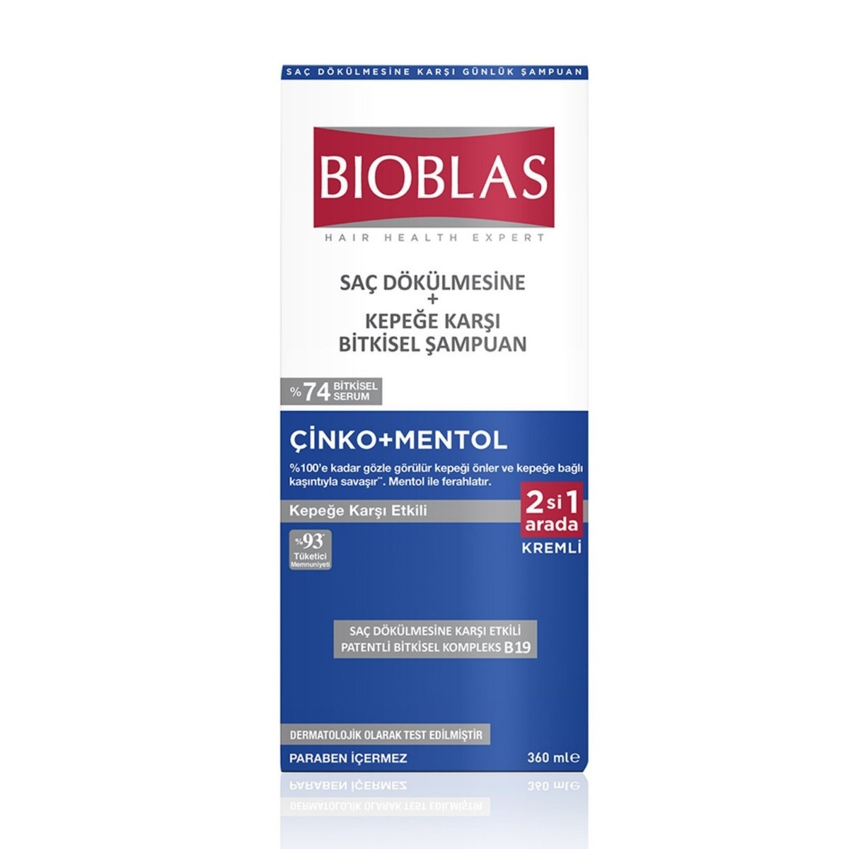 Bioblas Çinko + Mentol Saç Dökülmesi ve Kepeğe Karşı Şampuan 360 Ml