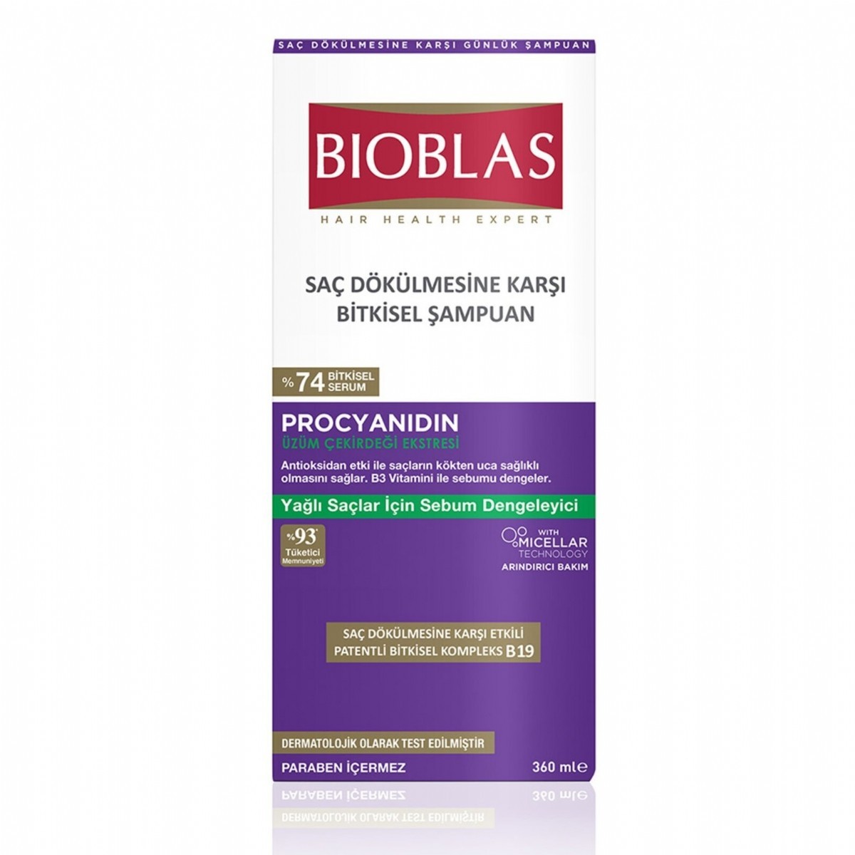 Bioblas Procyanidin Saç Dökülmesine & Yağlanmaya Karşı Şampuan 360 Ml