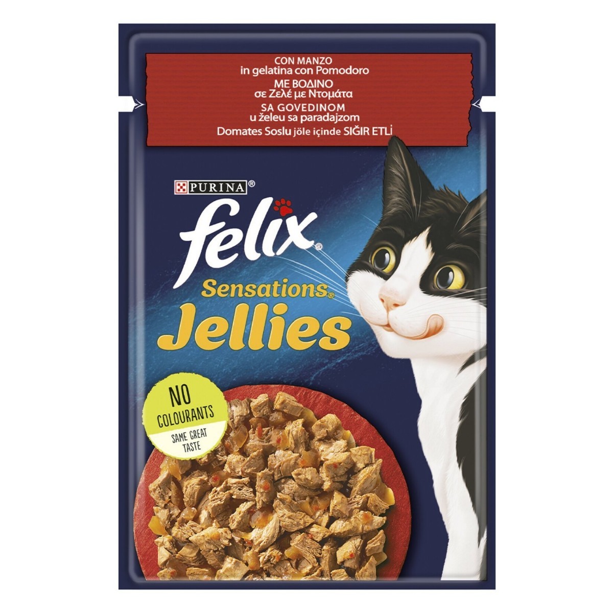 Felix Sensations Sığır Etli ve Domatesli Yaş Kedi Maması 85 Gr