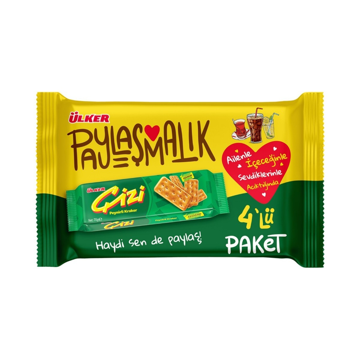 Ülker Çizi Peynirli Kraker 4'lü 280 Gr