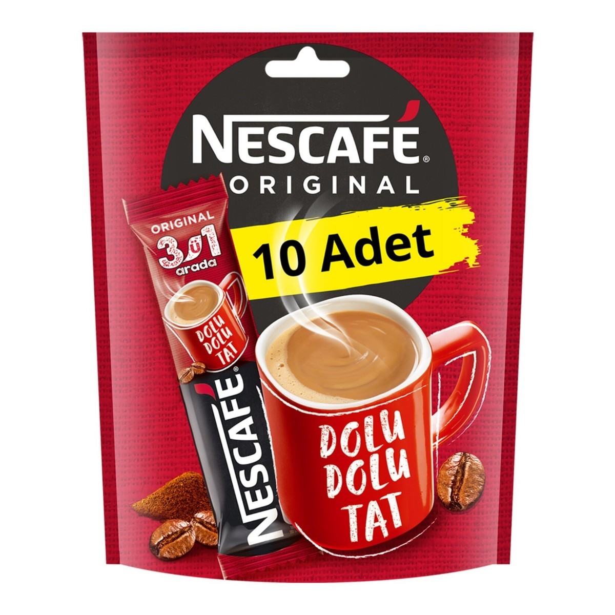 Nescafe 3ü1 Arada Original Çözünebilir Kahve 10x17,5 Gr