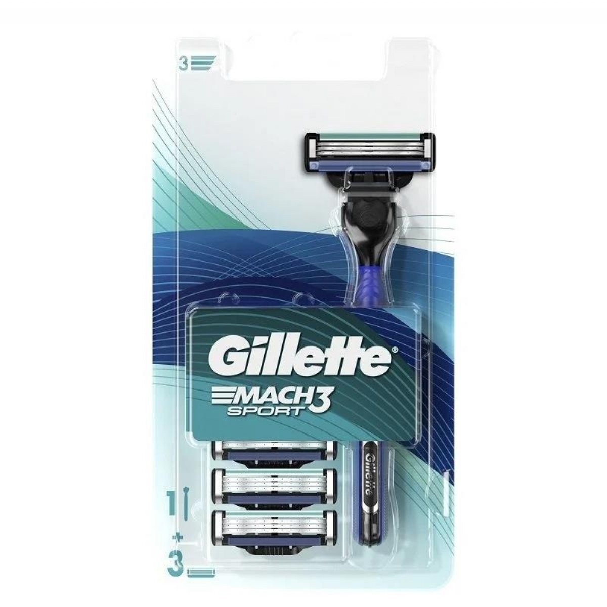 Gillette Mach3 Sport Tıraş Bıçağı + 3 Yedek