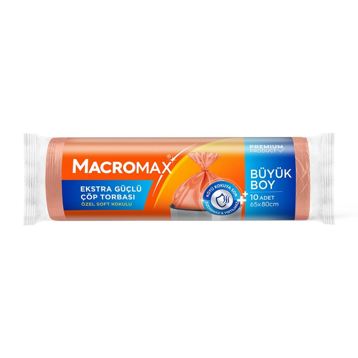 Macromax Extra Güçlü Çöp Poşeti Torbası Büyük Boy 10'lu