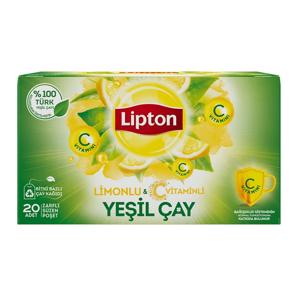 Lipton Limonlu Bardak Poşet Yeşil Çay 20'li