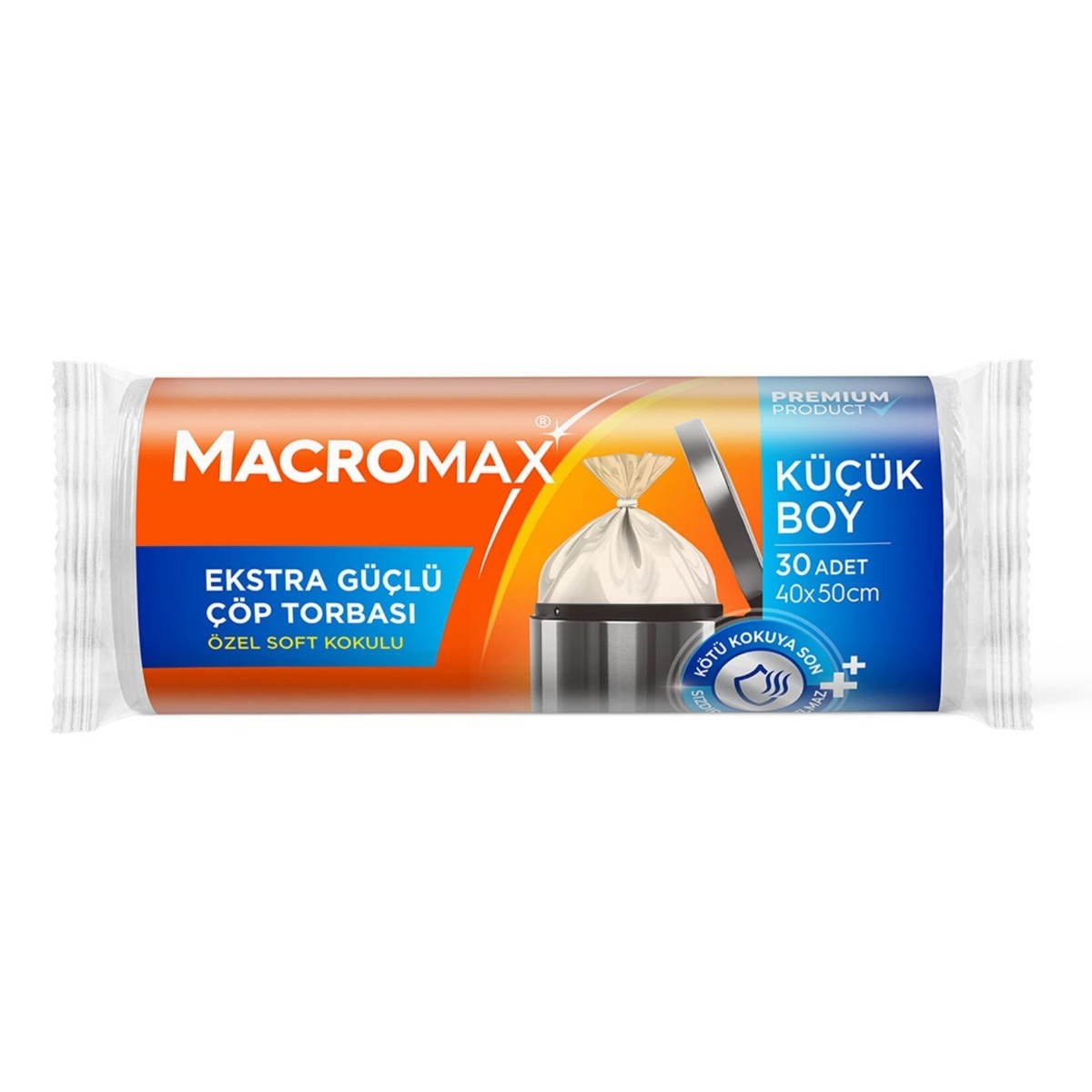 Macromax Extra Güçlü Çöp Poşeti Torbası Küçük Boy 30'lu
