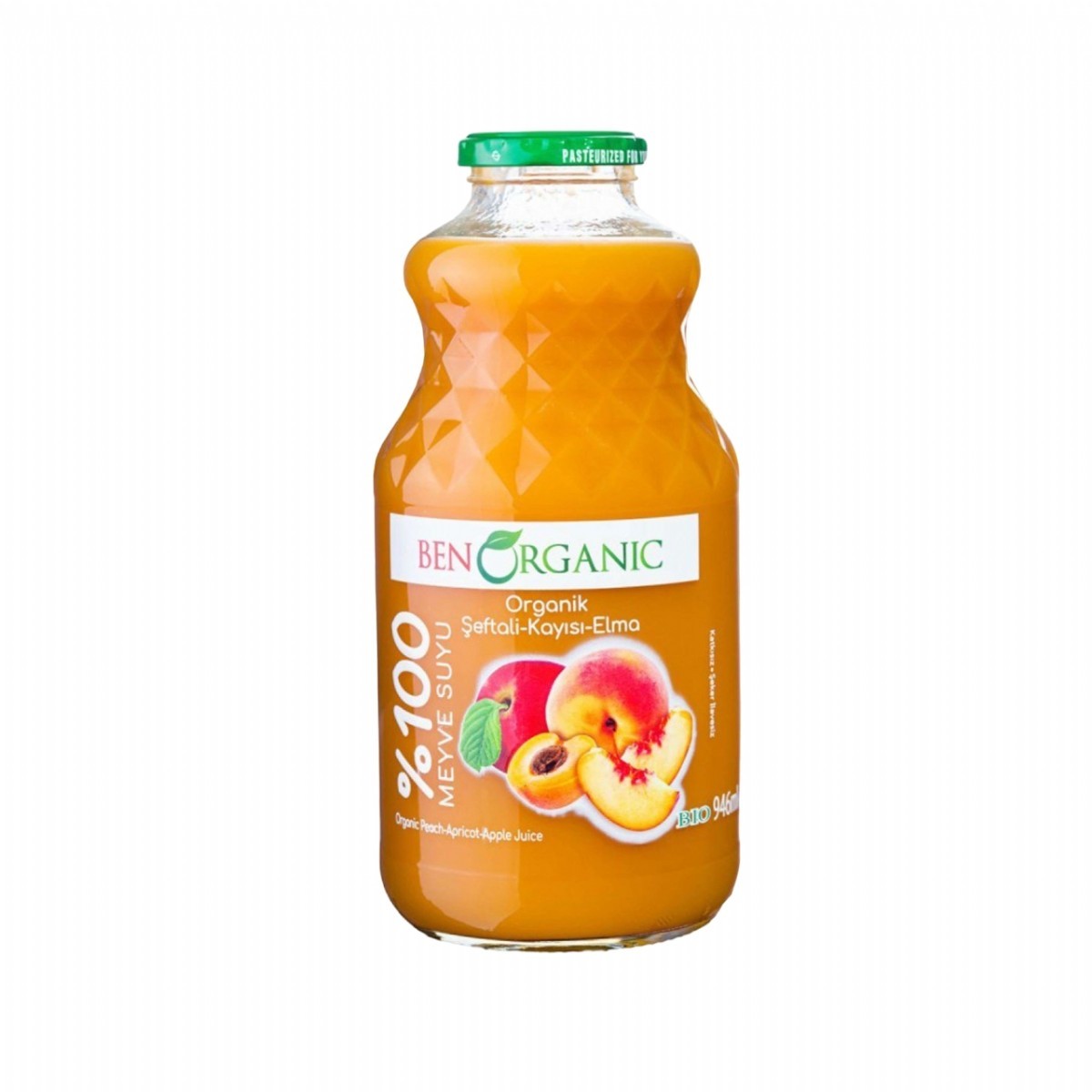 BENORGANİC MEYVE SUYU 946 ML %100 KAYISI-ŞEFTA-ELM