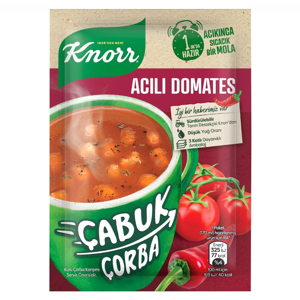 Knorr Çabuk Acılı Domates Çorbası