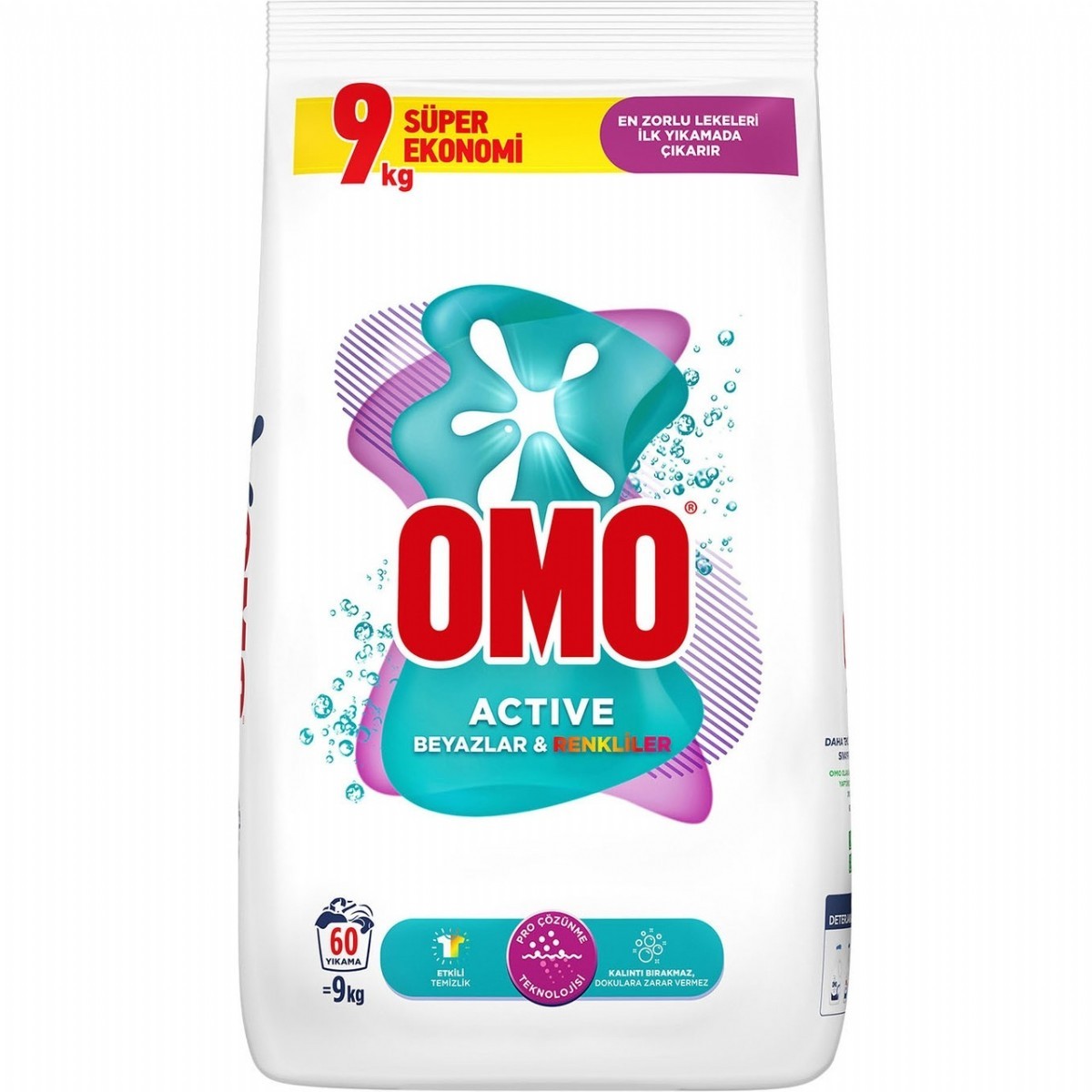 Omo Active Beyazlar& Renkliler Toz Çamaşır Deterjanı 9 Kg