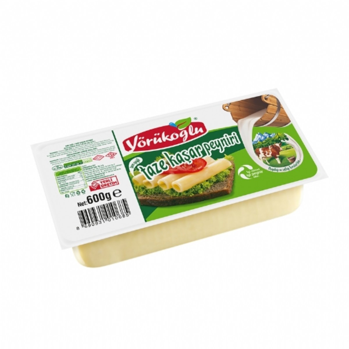 Yörükoğlu Taze Kaşar Peyniri 600 Gr