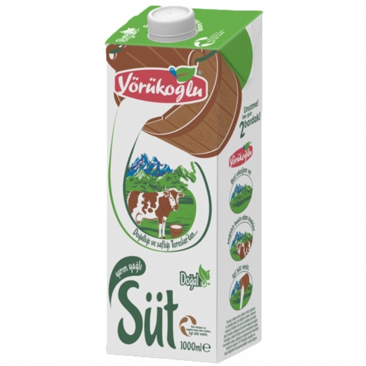 Yörükoğlu Yarım Yağlı Süt 1 Lt