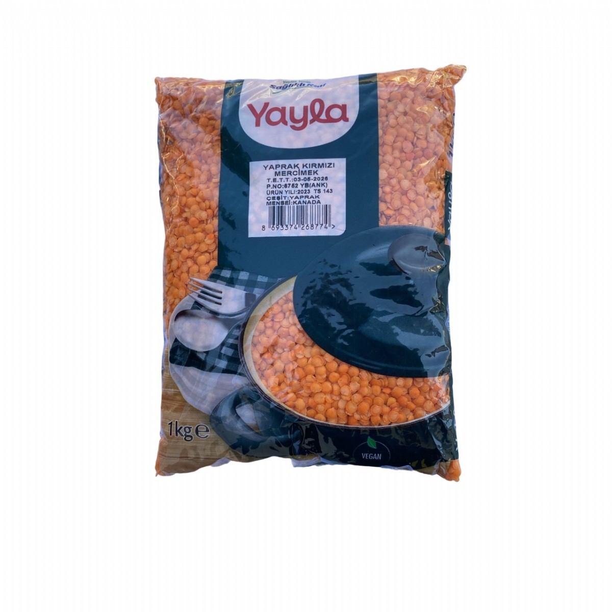 Yayla Bakliyat Yaprak Kırmızı Mercimek 1 Kg