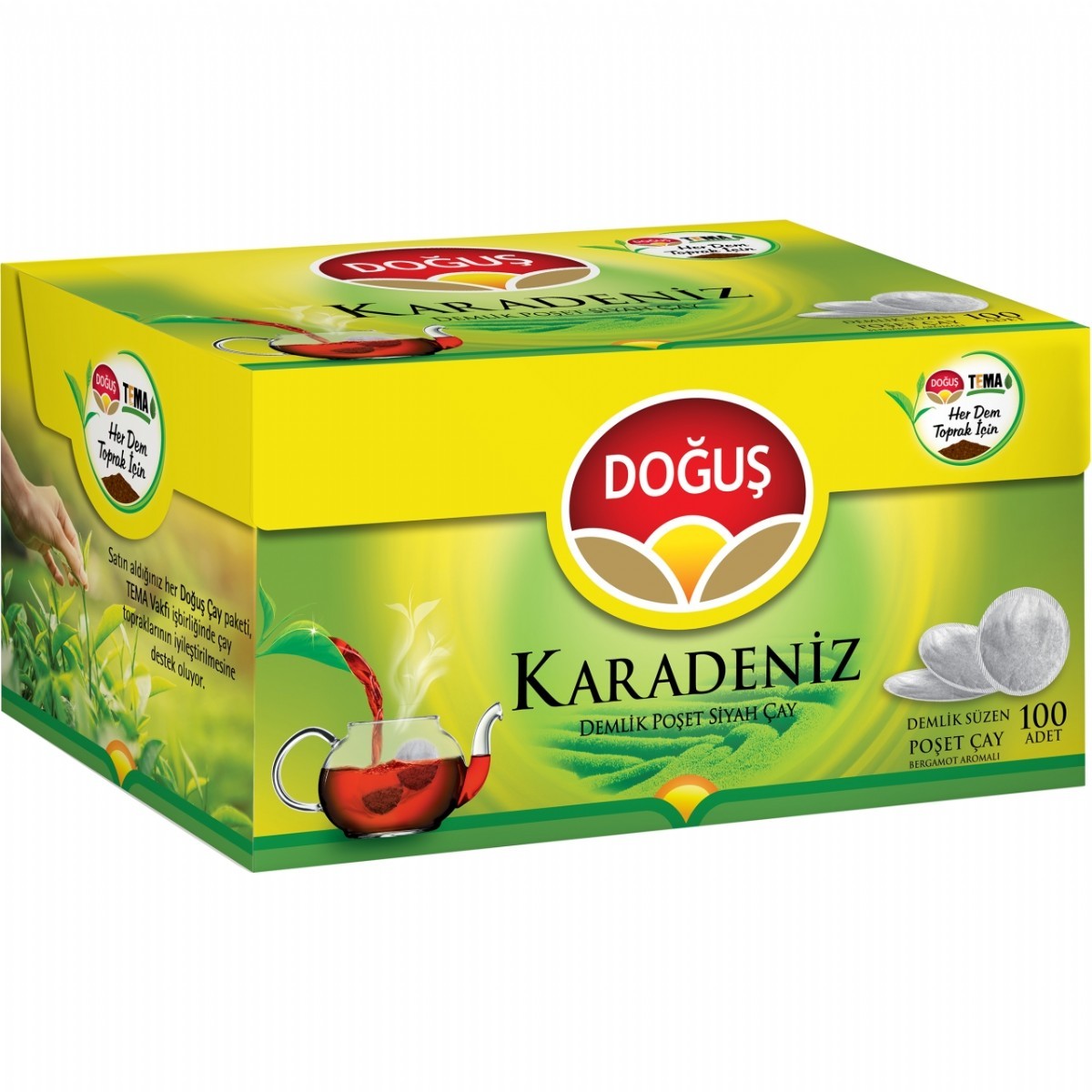 Doğuş Karadeniz Bergamot Aromalı Demlik Poşet Çay 100'lü