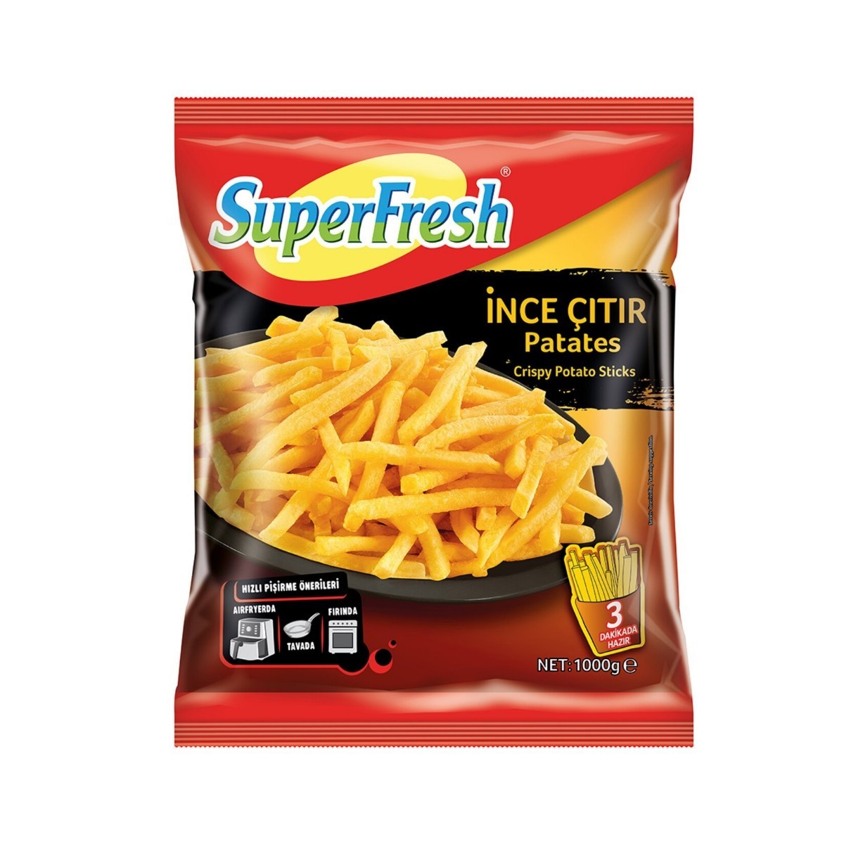 Superfresh İnce Çıtır Çubuk Patates 1 Kg
