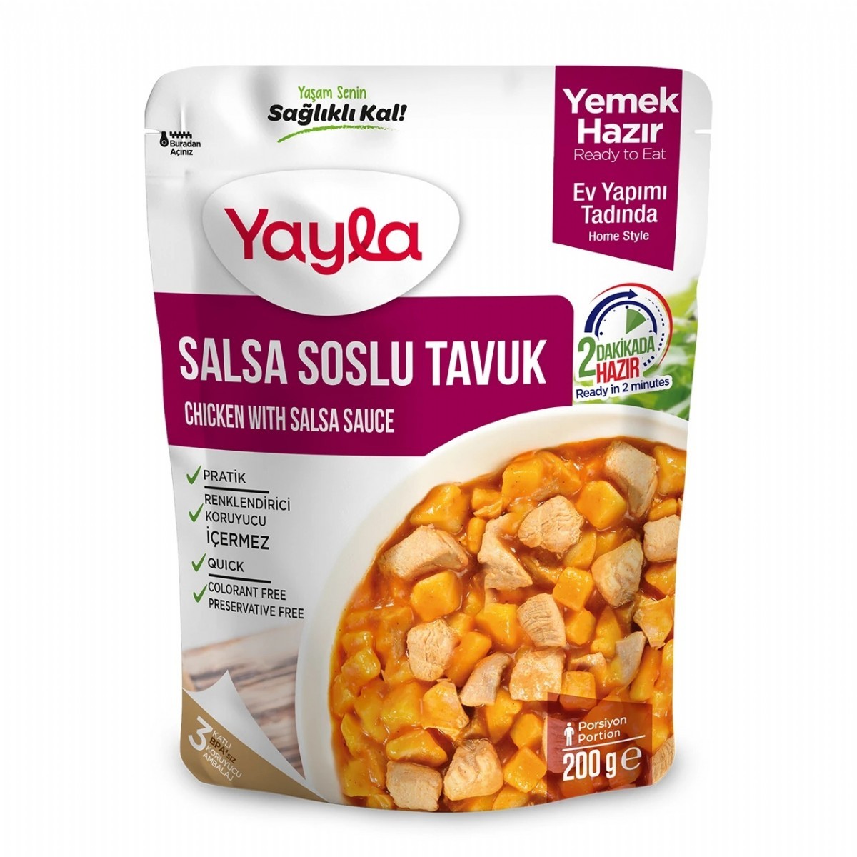 Yayla Yemek Hazır Salsa Soslu Tavuk 200 Gr