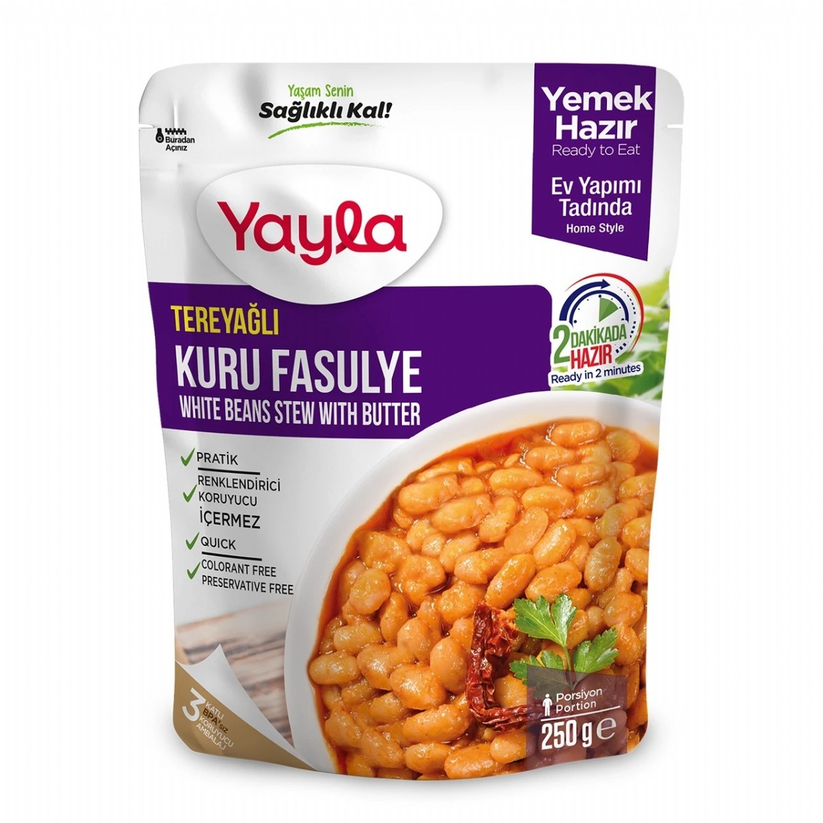Yayla Yemek Hazır Tereyağlı Kuru Fasulye 250 Gr
