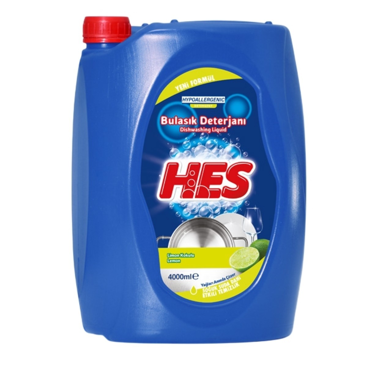 Hes Limon Kokulu Sıvı Bulaşık Deterjanı 4 Kg