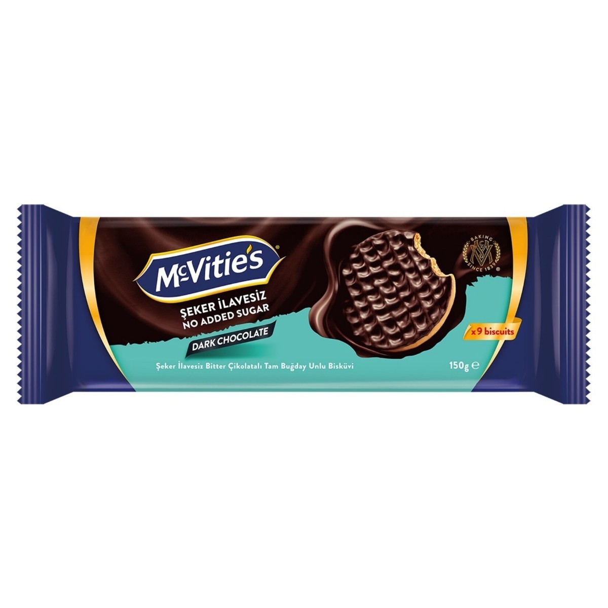 Mcvities Digestive Zero Bitter Çikolata Kaplamalı Bisküvi 150 Gr